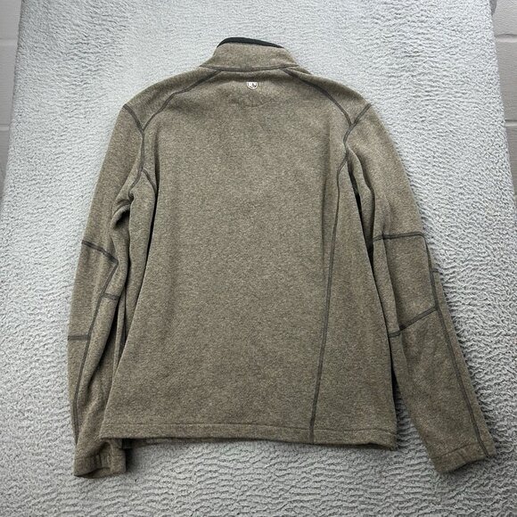 Kuhl Revel 1/4 Zip Fleece Lined Pullover Size Large Brown Mens Quarter - Picture 2 of 5